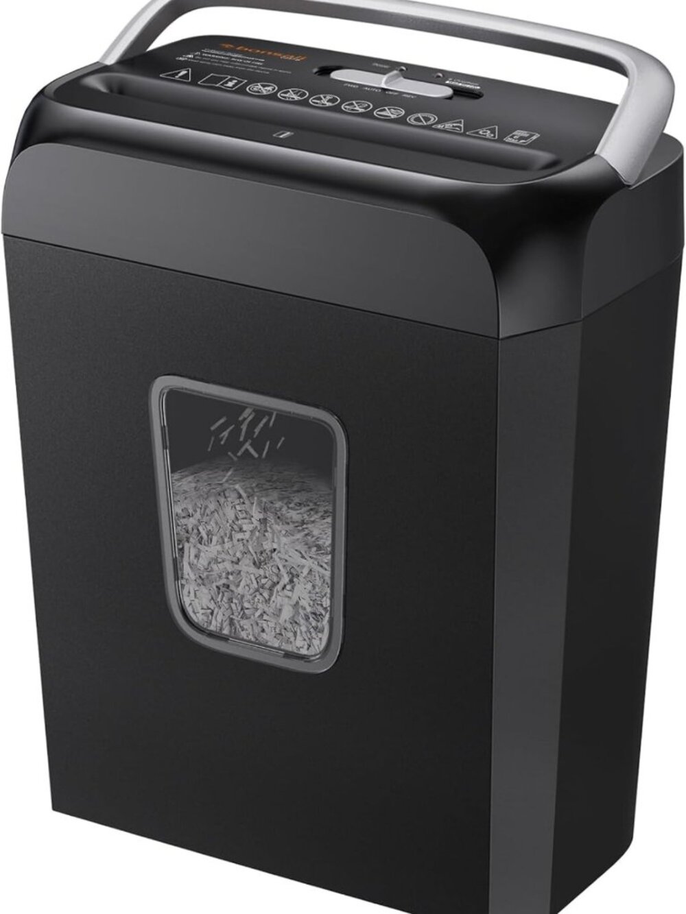 Compact 6-Sheet Cross Cut Paper Shredder for Home Office, 3.4 Gal Capacity
